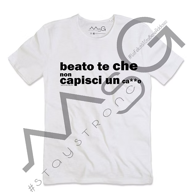 T-Shirt Beato te che non... Bianco