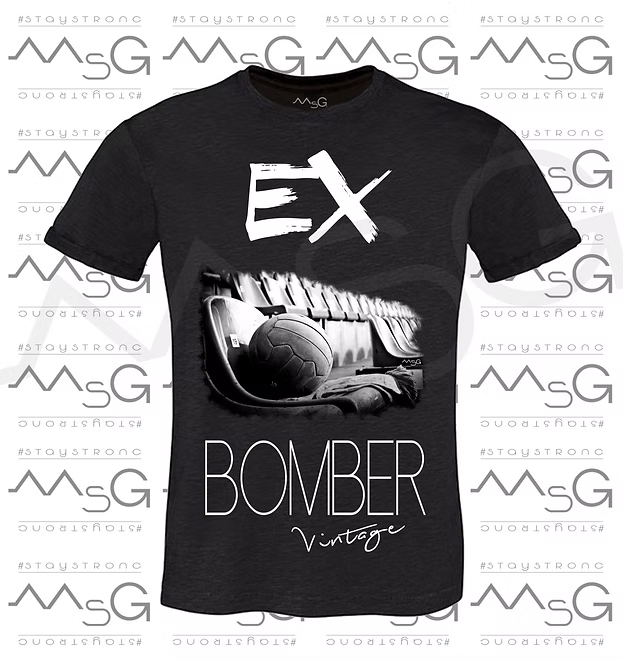 T-shirt Ex Bomber Vintage Nera Uomo
