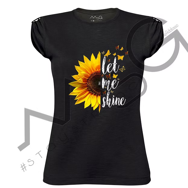 T-shirt" Let me Shine" Nero