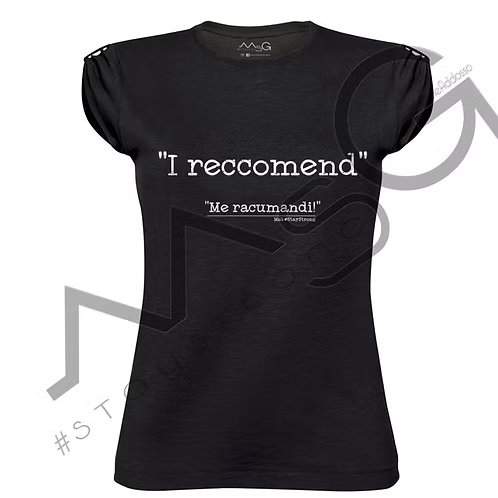 T-Shirt - "Me racumandi" Nera Donna