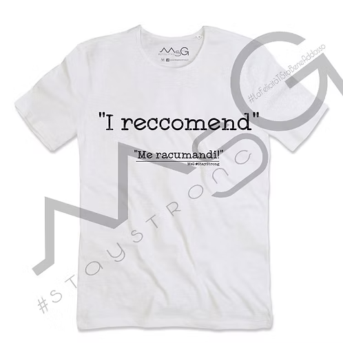 T-Shirt - "Me racumandi" Bianco