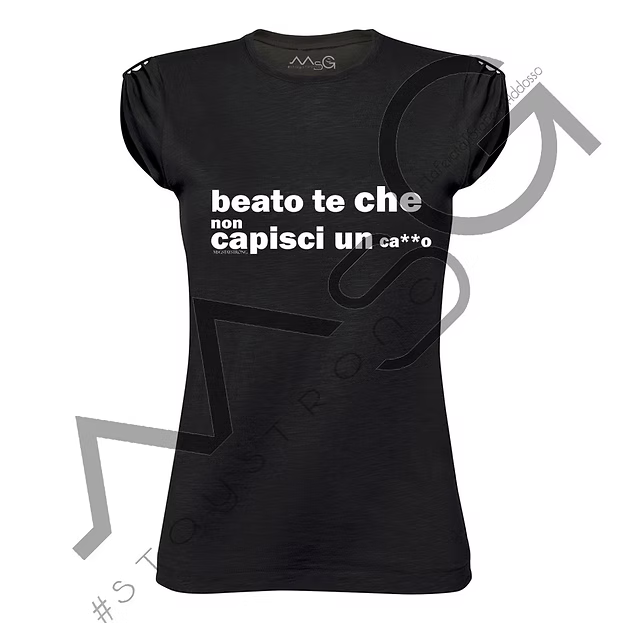 T-shirt Beato te che non capisci... Nero