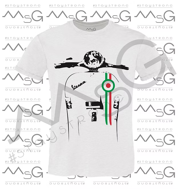 T-Shirt Vespino Tricolore Bianco