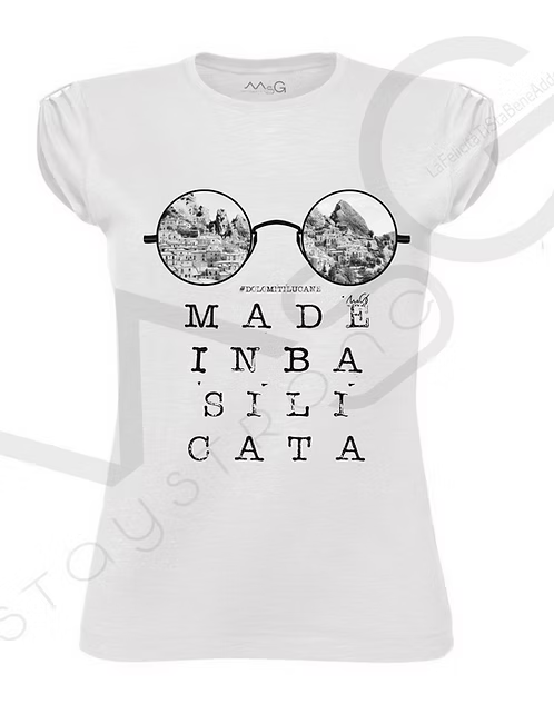 T-Shirt - Dolomiti Lucane "Made In Basilicata" Bianca Donna