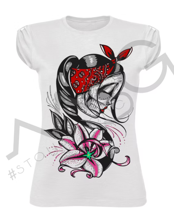 T-shirt Pin Up Bianco