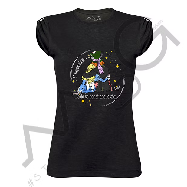 T-shirt "E' impossibile..." Nero