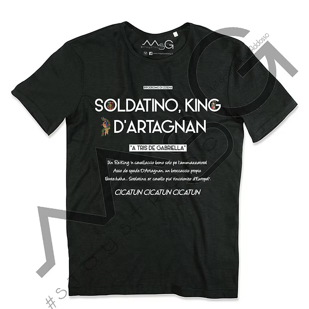 T-Shirt Soldatino, King, D'Artagnan Nero