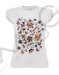 T-shirt Old School Bianco