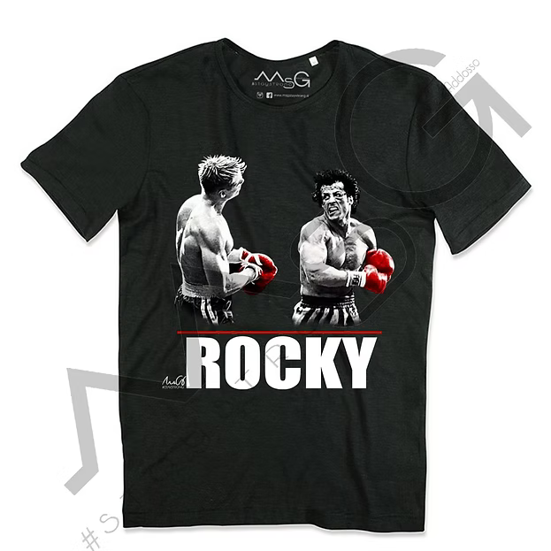 T-Shirt Rocky Nera Uomo