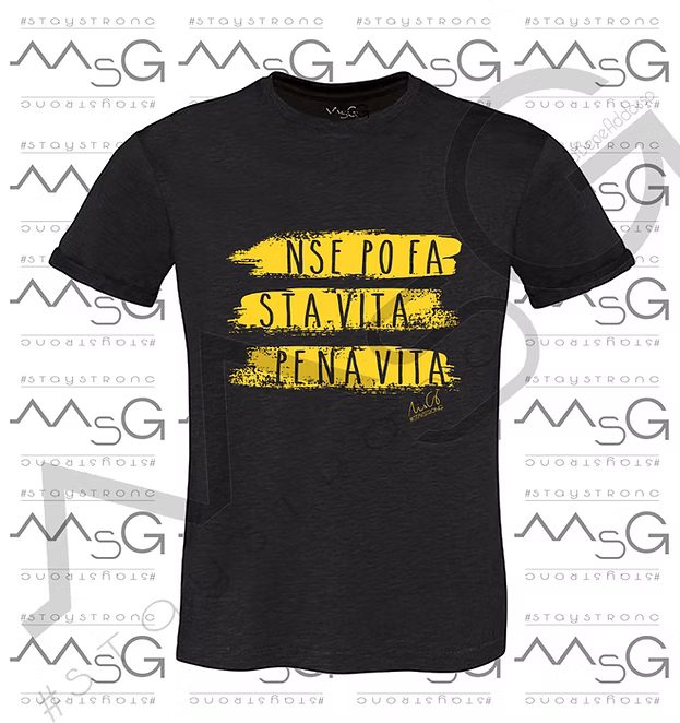 T-Shirt 'Nse po fa sta vita pe na vita Nero