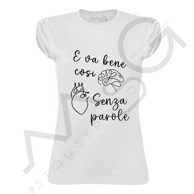 T-Shirt Senza Parole Bianca Donna