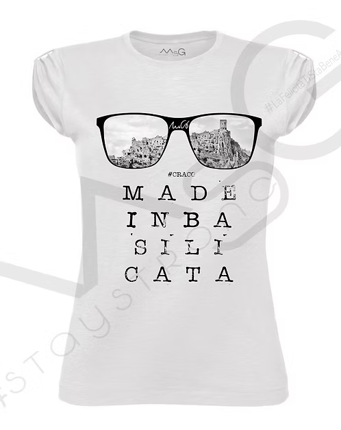 T-Shirt - Craco "Made In Basilicata" Bianca Donna