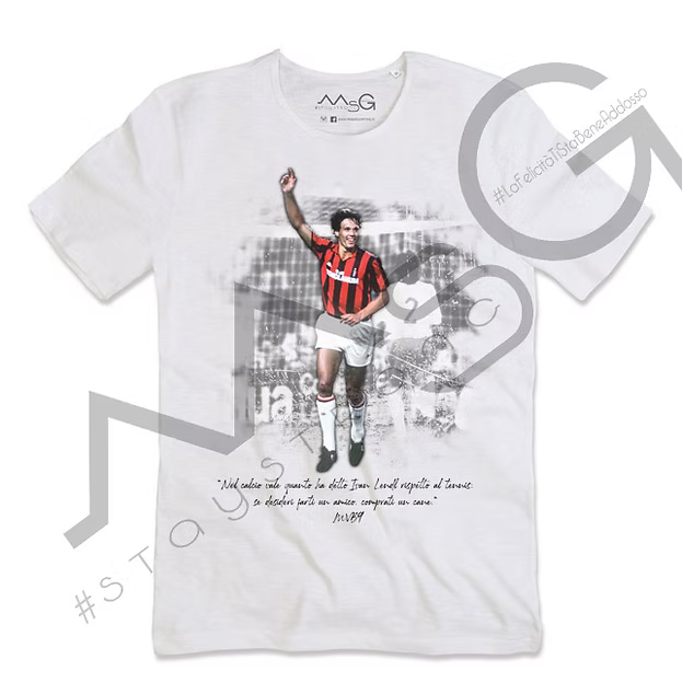 T-Shirt Van Basten "#MVB9" Bianca Uomo