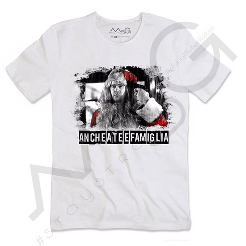 T-Shirt "Anche a te e famiglia" Bianco