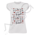 T-shirt Love Love Love Bianco