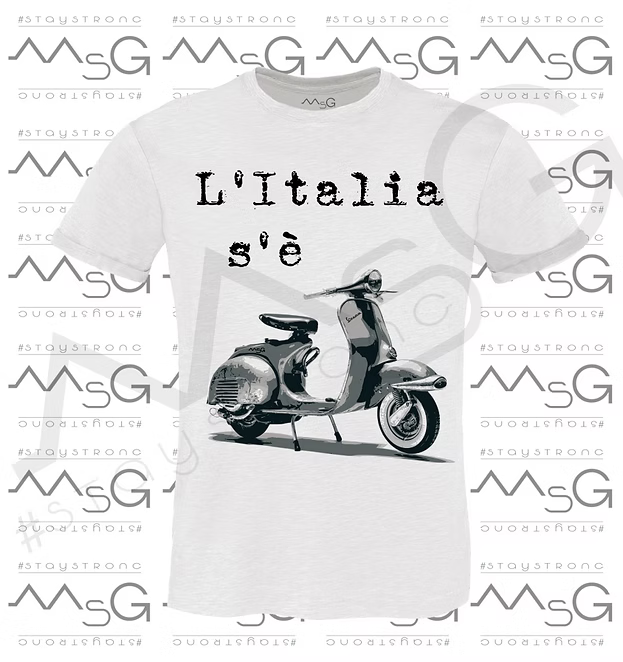 T-Shirt L'Italia s'è Vespa Bianco