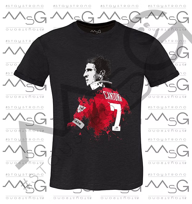 T-Shirt Eric Cantona 7 Nera Uomo