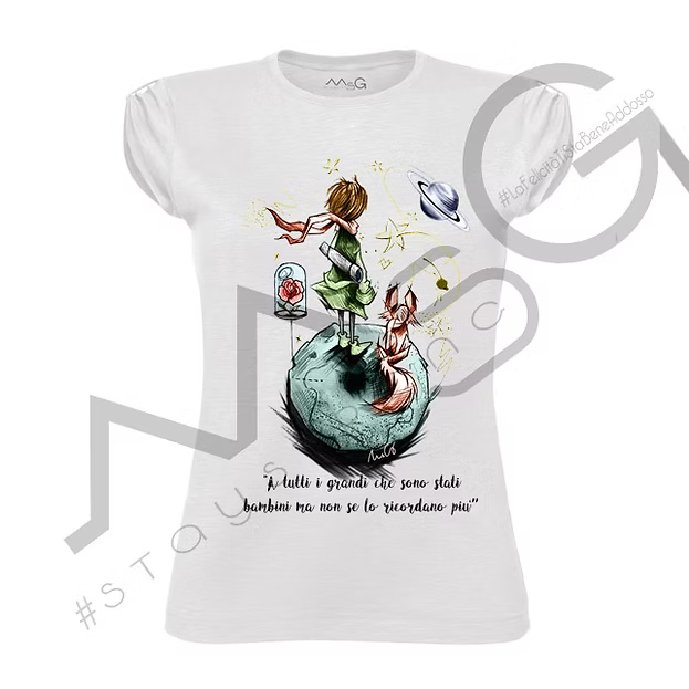 T-shirt The Little Prince Bianco