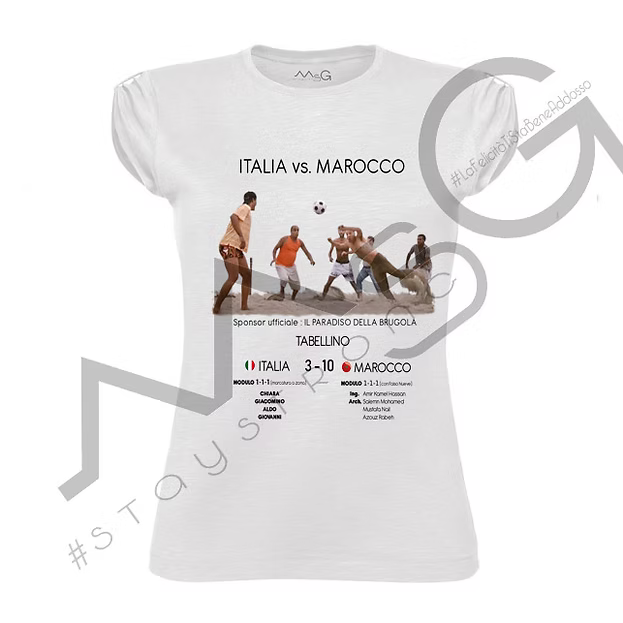 T-shirt "Italia 🆚 Marocco" Bianca Donna