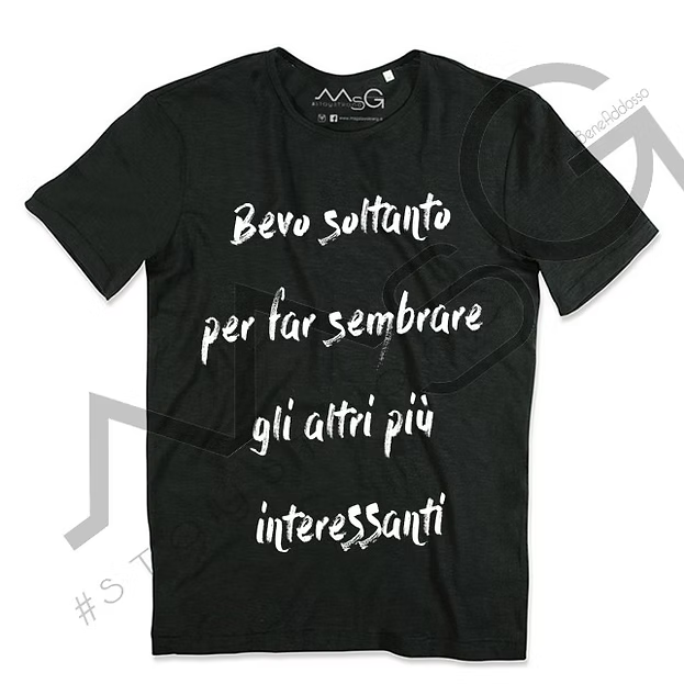 T-Shirt "Bevo soltanto per..." Nero