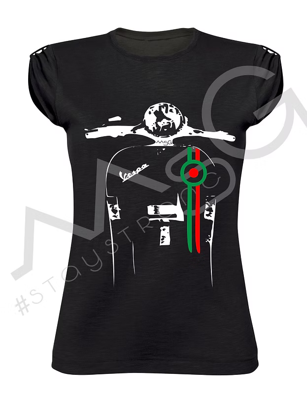T-shirt Vespa Tricolore Nero