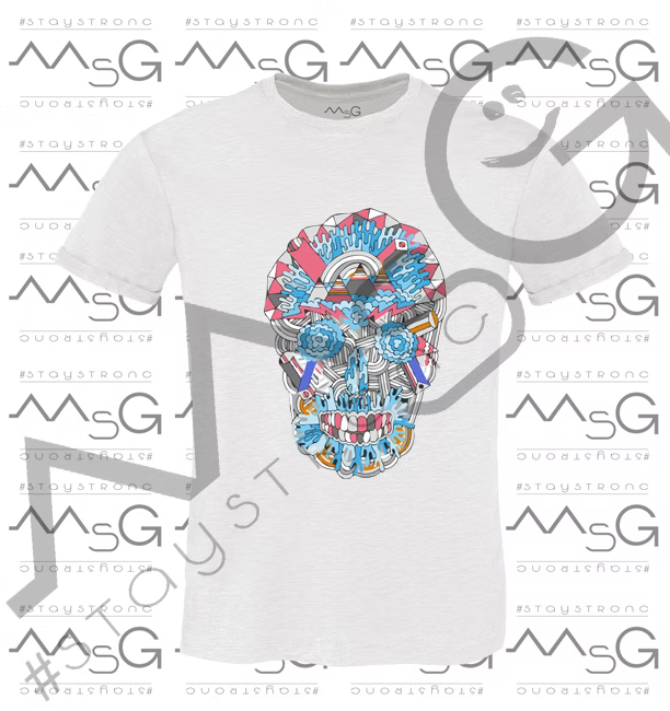T-Shirt SkullMulticolor Bianco