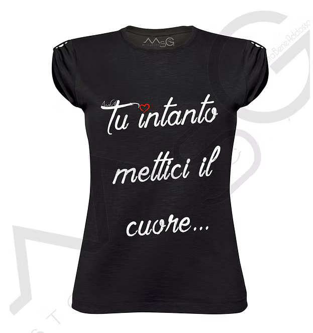 T-shirt Tu intanto mettici il ❤️ Nero