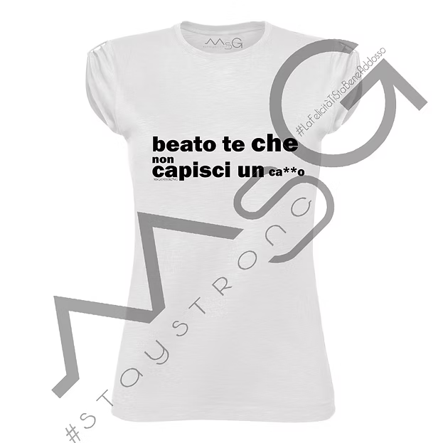 T-shirt Beato te che non capisci... Bianco