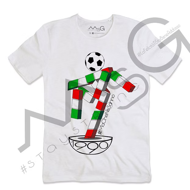T-shirt Italia 90 Bianca Uomo