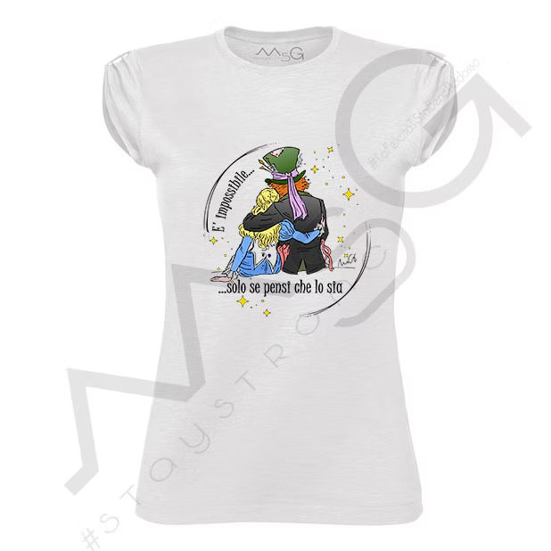 T-shirt "E' impossibile..." Bianco