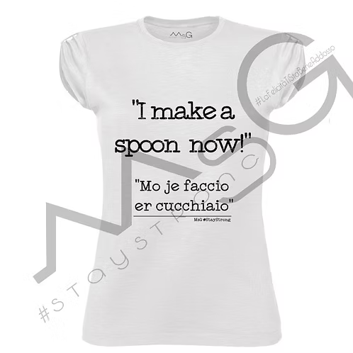 T-Shirt - "Mo je faccio er cucchiaio!" Bianca Donna