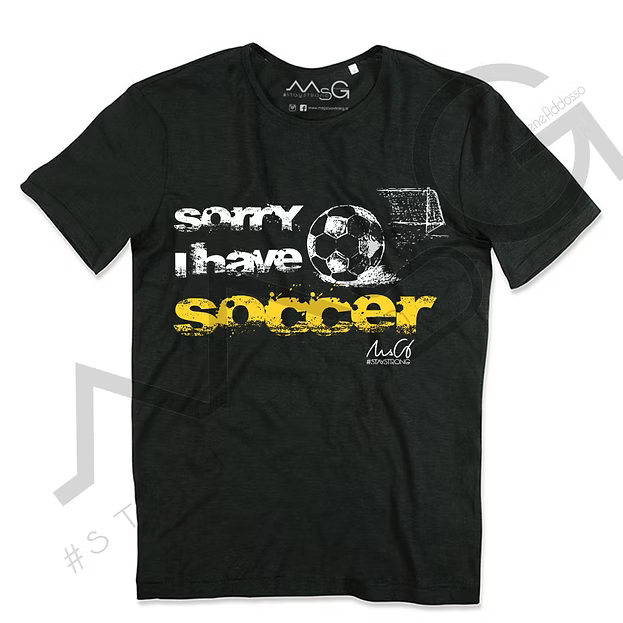 T-shirt Sorry I Have Soccer Nera Uomo