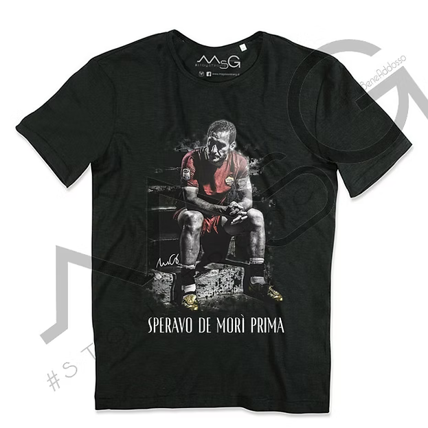T-Shirt Totti "Speravo de morì prima" Nera Uomo