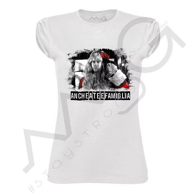 T-Shirt "Anche a te e famiglia" Bianca Donna