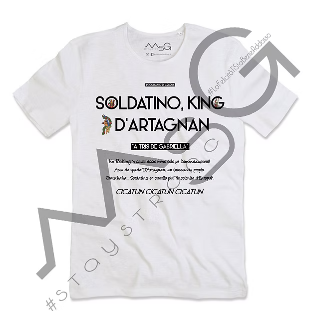 T-Shirt Soldatino, King, D'Artagnan Bianco