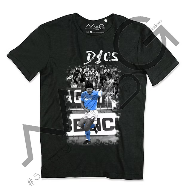 T-Shirt Maradona "D10S" Nera Uomo