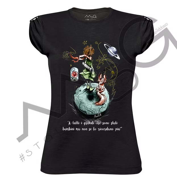 T-shirt The Little Prince Nera Uomo
