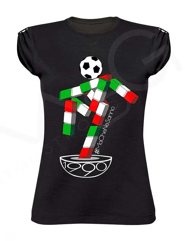 T-shirt Italia 90 Nera Donna