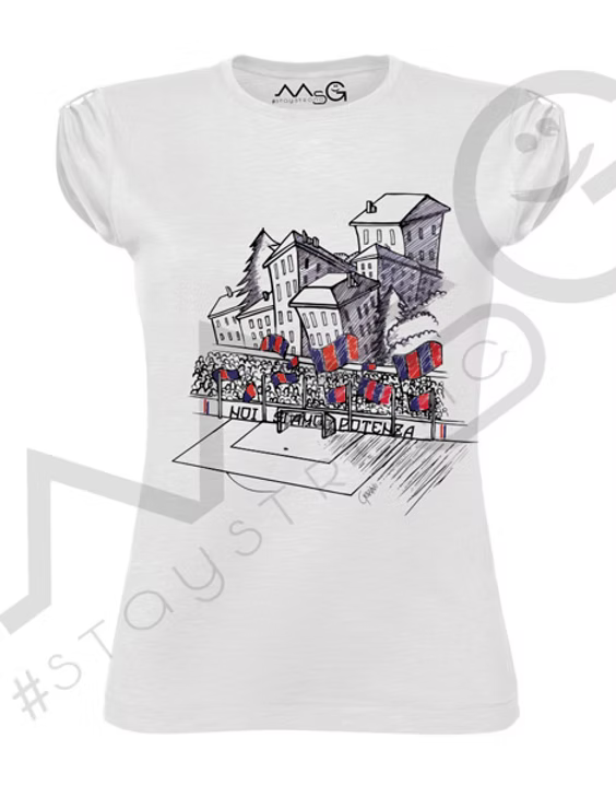 T-Shirt - "POTENZA CURVA" Bianca Donna