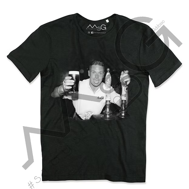 T-Shirt Gascoigne "Gazza alla Spina" Nera Uomo