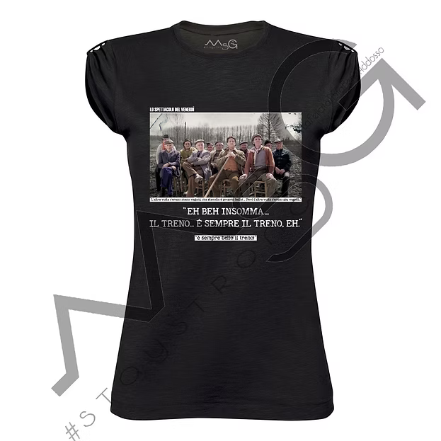 T-Shirt "Il treno è sempre il treno, eh!" Nera Donna