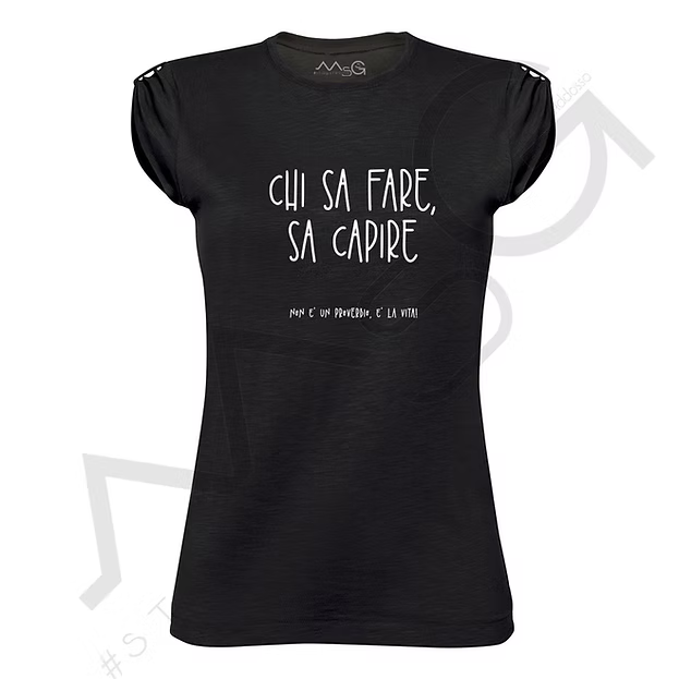 T-Shirt Chi sa fare, sa capire Nera Donna