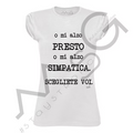 T-shirt "O presto o simpatica" Bianco