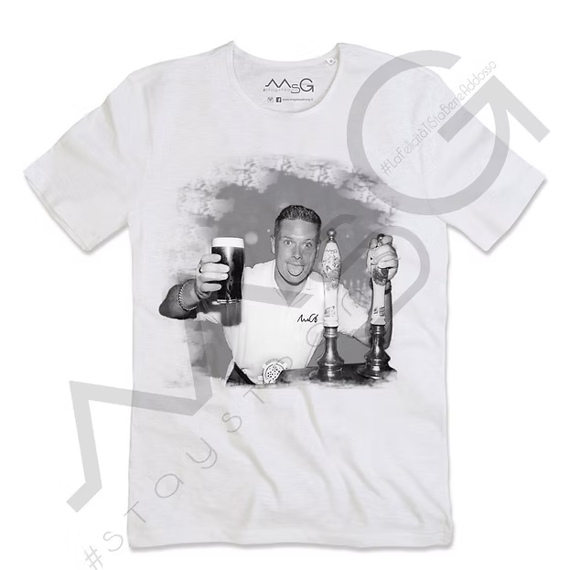 T-Shirt Gascoigne "Gazza alla Spina" Bianca Uomo