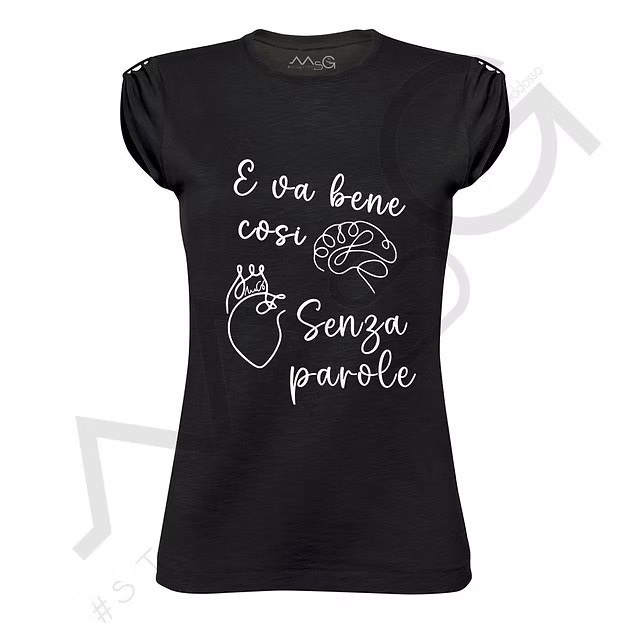 T-Shirt Senza Parole Nera Donna