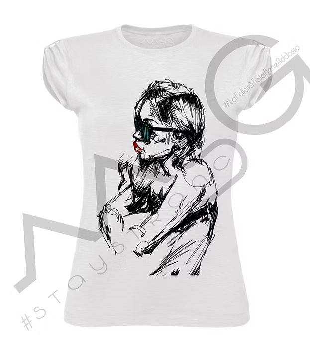 T-shirt Rockstar Bianco