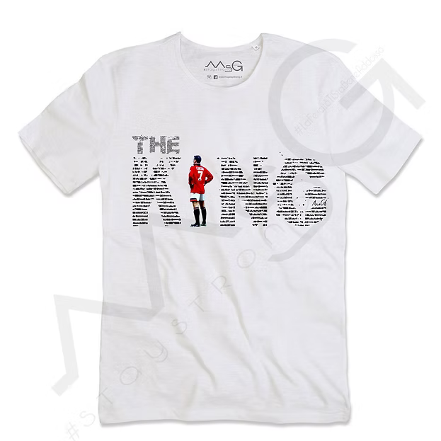 T-Shirt Cantona "Eric The King" Bianca Uomo