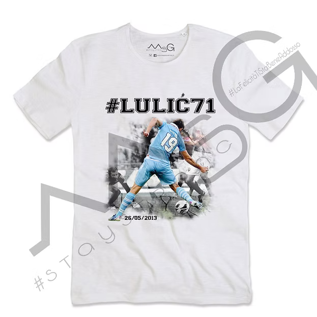 T-Shirt #Lulic71 Bianca Uomo