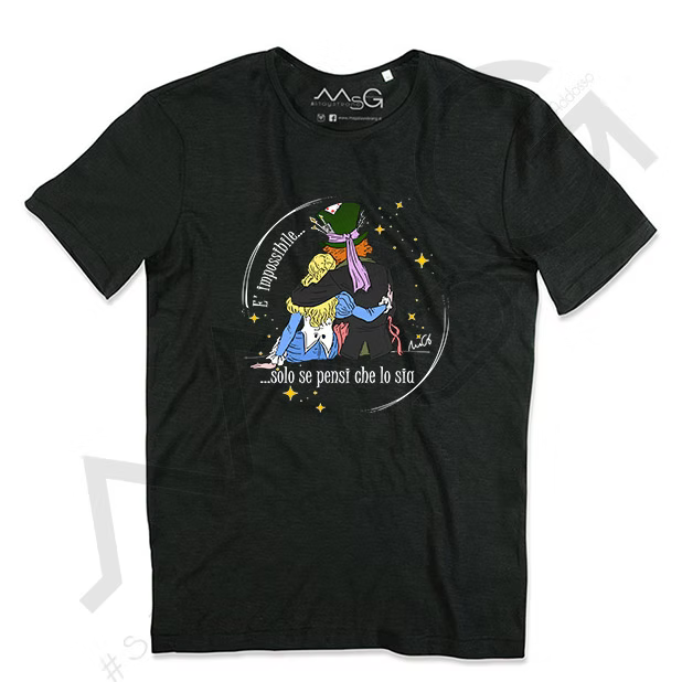 T-shirt "E' impossibile..." Nera Uomo