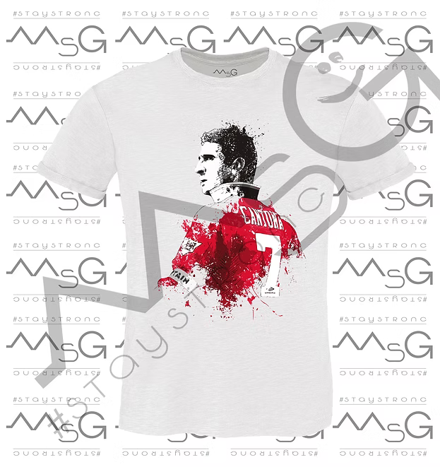 T-Shirt Eric Cantona 7 Bianca Uomo